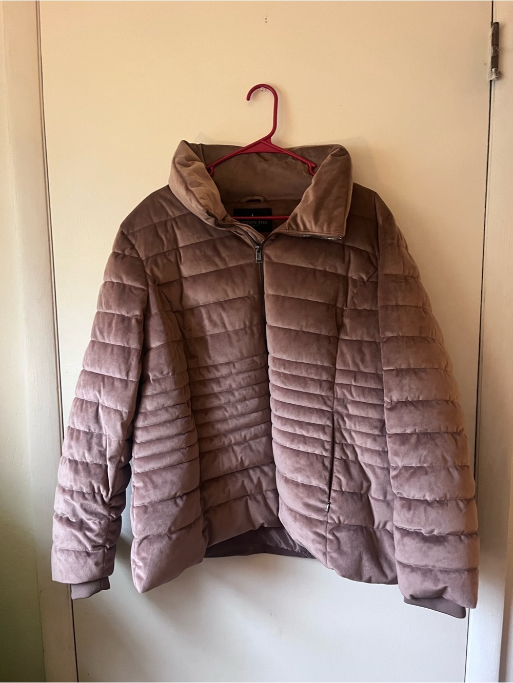 London Fog Women’s Vintage Quilted Puff Jacket in Mauve Velvet Size XXL
